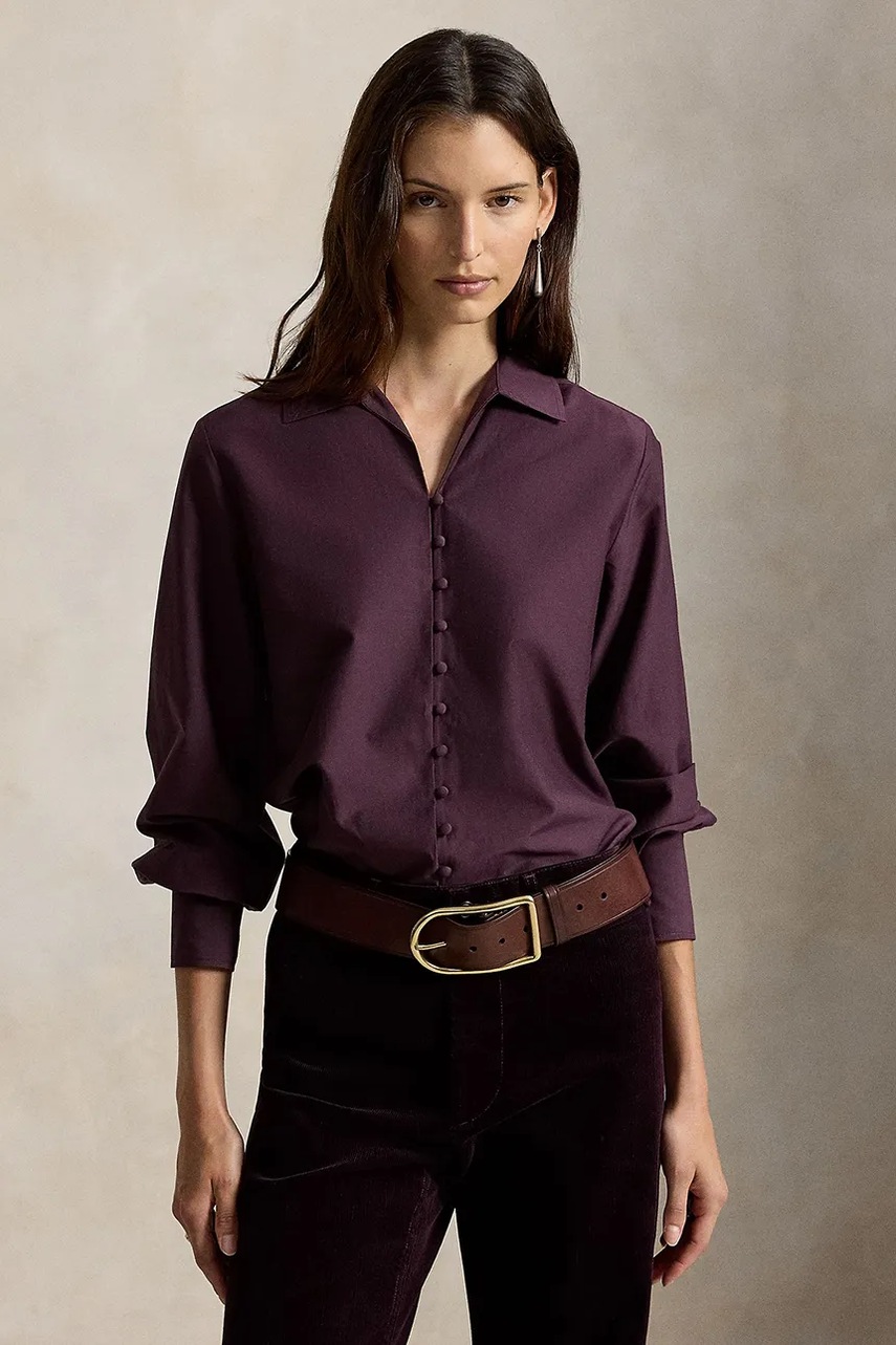 Polo Ralph Lauren  cămașă de damă cu amestec de mătase