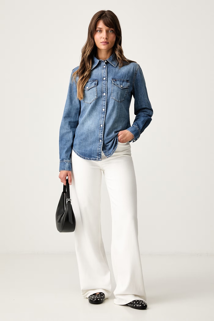Tommy Jeans košeľa dámska rifľová