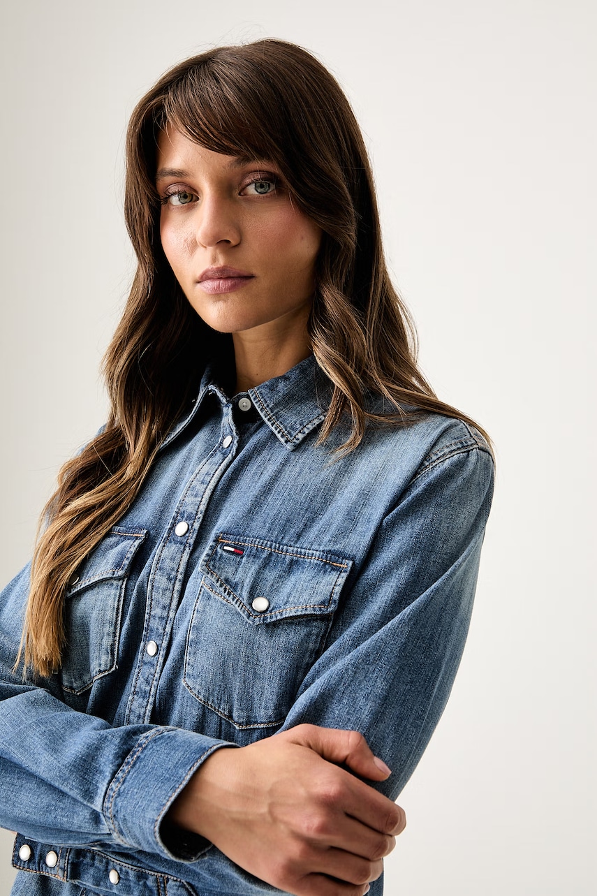Tommy Jeans košeľa dámska rifľová