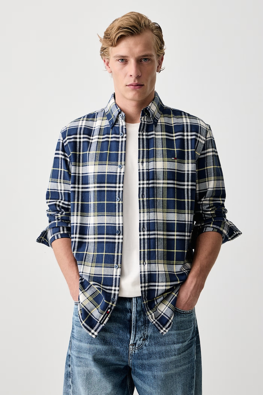 Tommy Jeans  košeľa pánska bavlnená