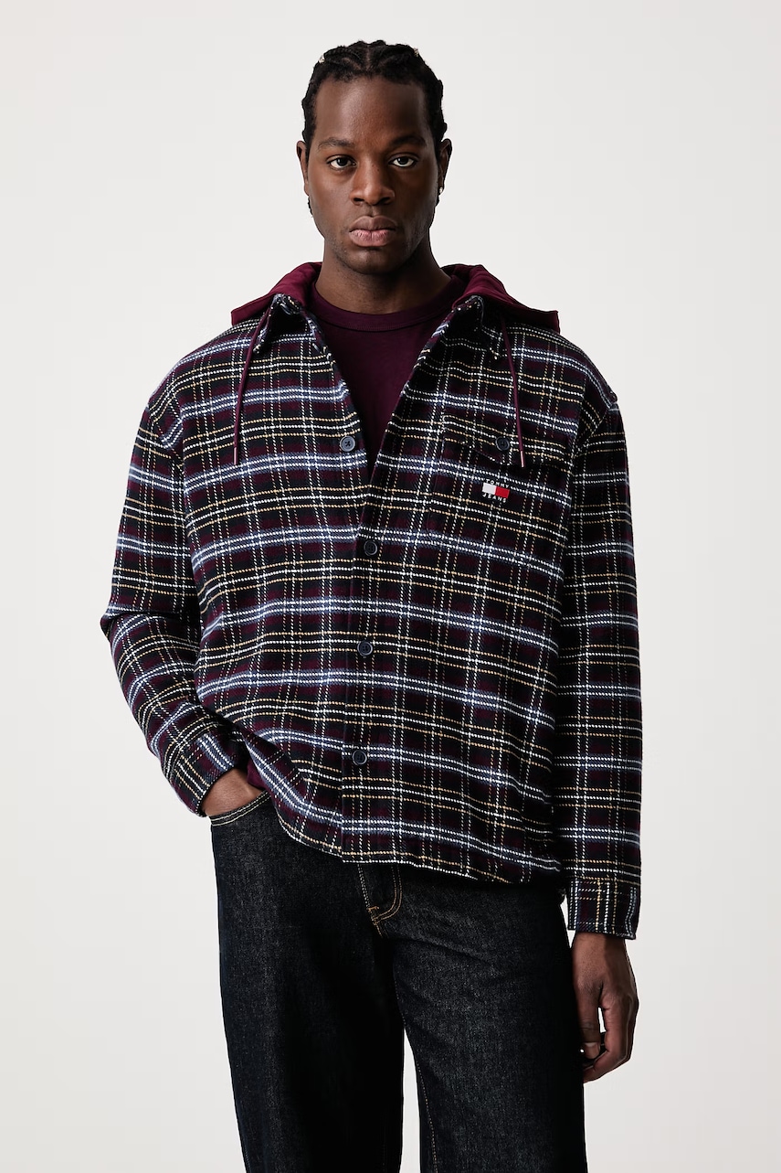 Tommy Jeans  košeľová bunda pánska bavlnená