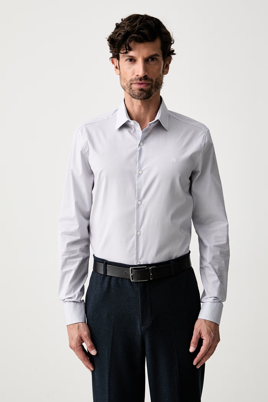 Calvin Klein košile pánská bavlněná s elastanem