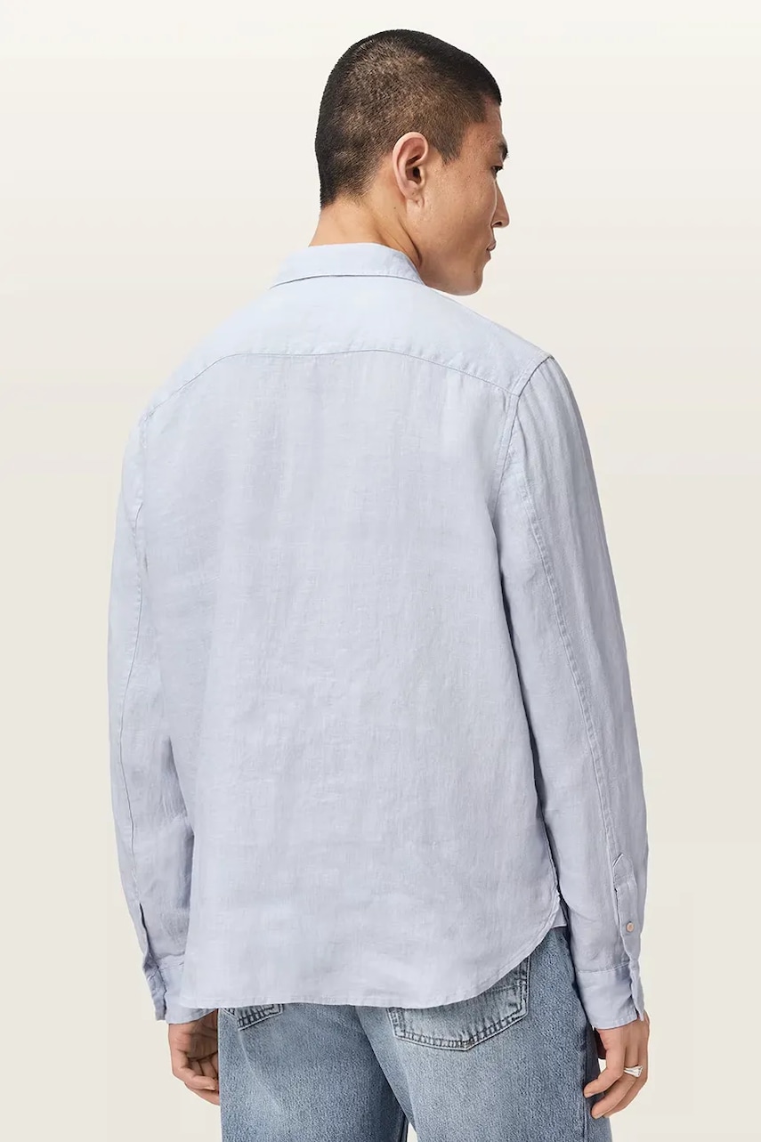 AllSaints košeľa pánska ľanová LOOM