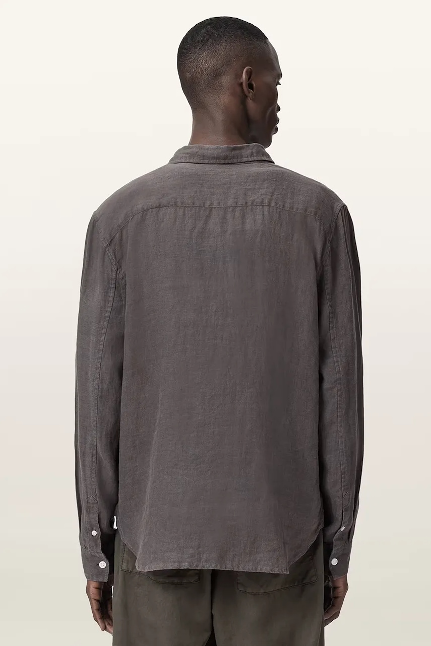 AllSaints košeľa pánska ľanová LOOM