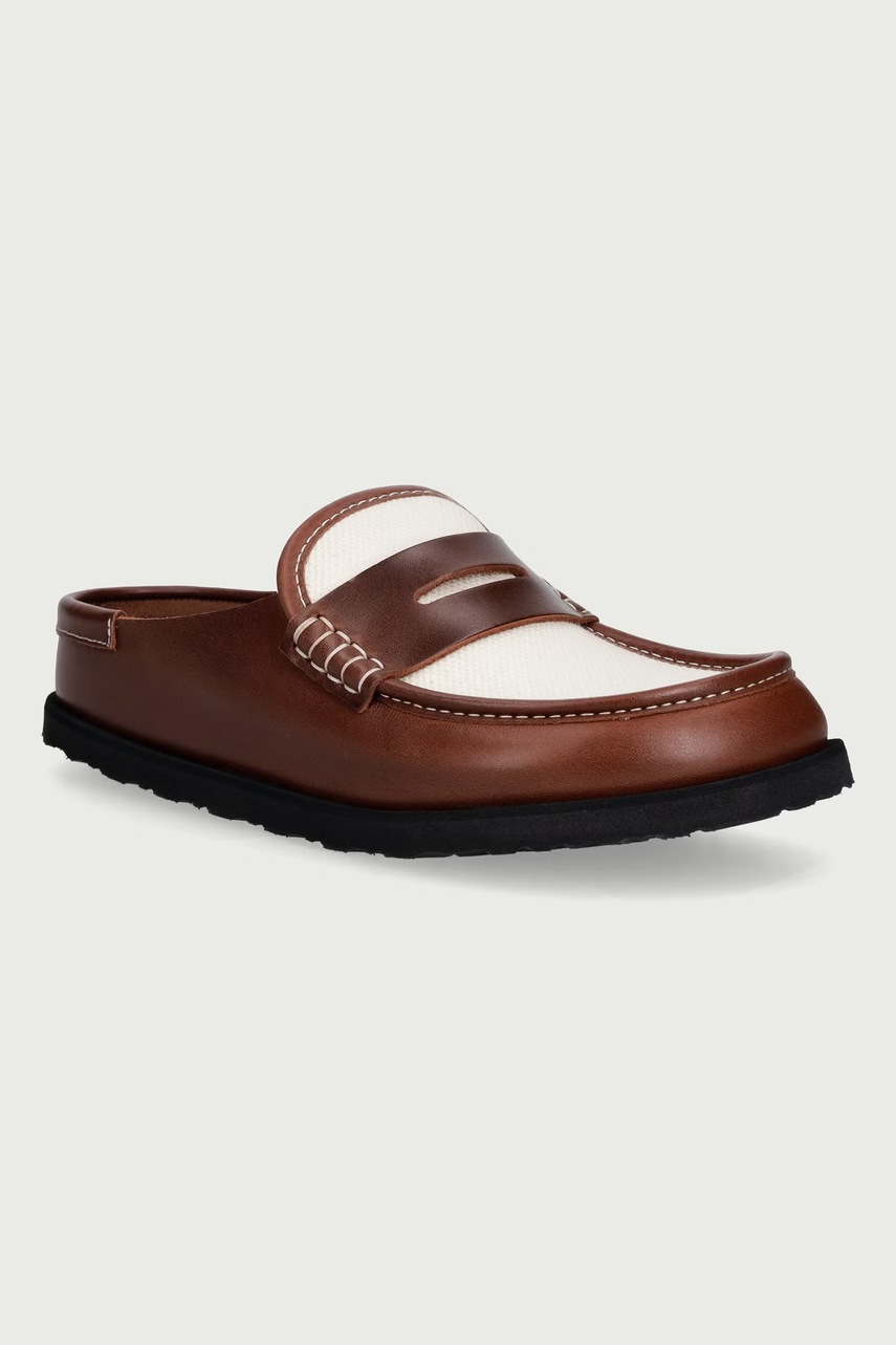 Birkenstock 1774 Naples Wrapped Canvas klapki mules damskie skórzane