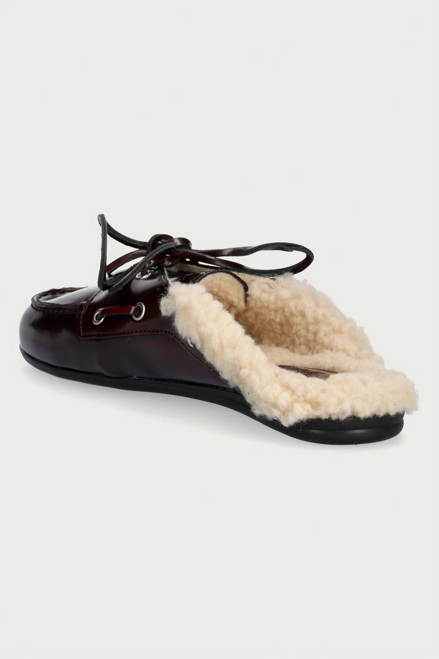 Posa Posa παντόφλες Γυναικεία δερμάτινες Boat Loafer Mule - 3