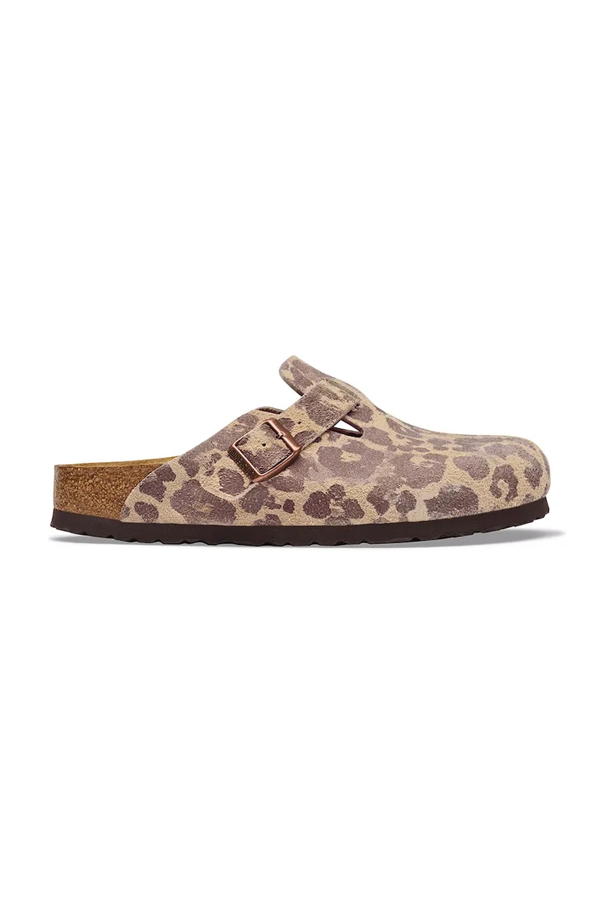 Birkenstock σαγιονάρες mules Γυναικεία σουέτ Boston Suede Leather Leopard