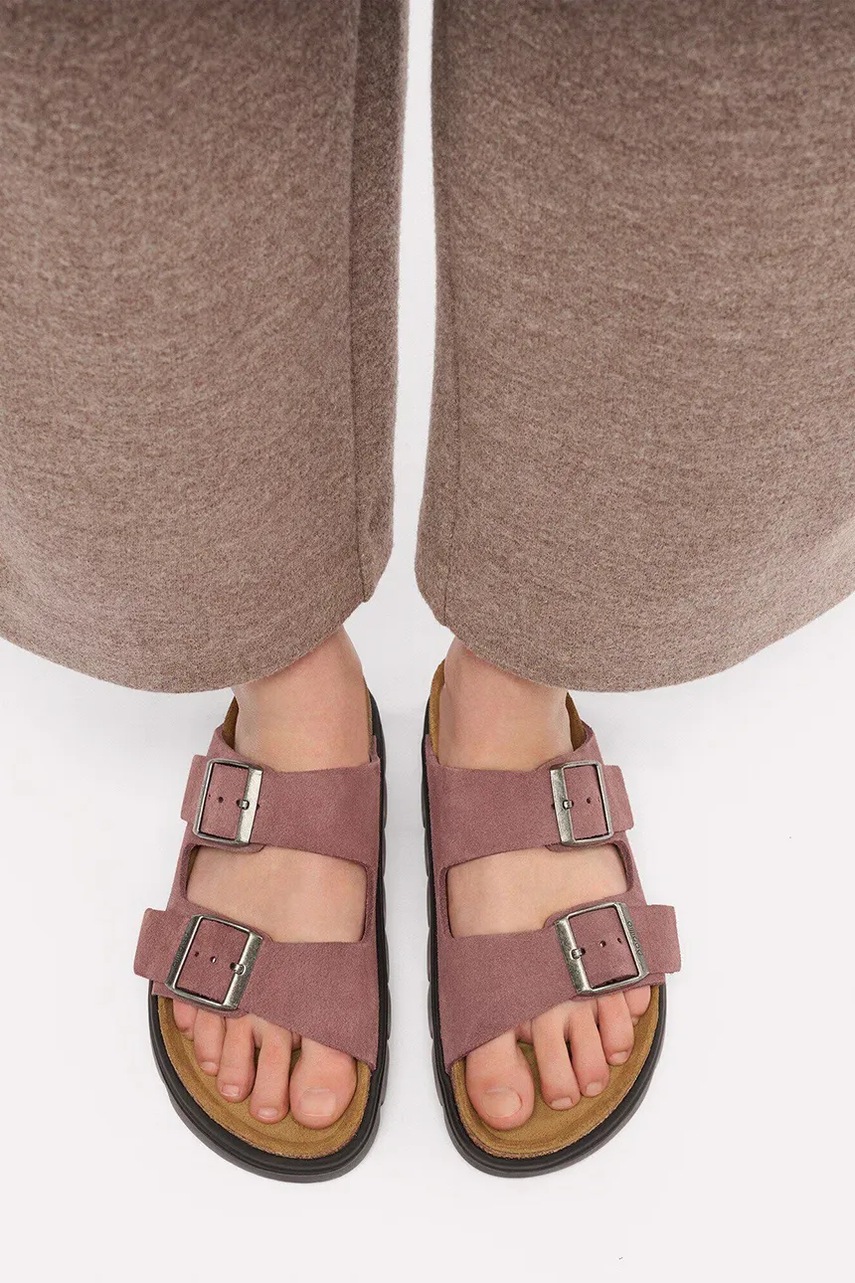 Dámske semišové šľapky Birkenstock x Papillio Arizona Chunky Suede Leather