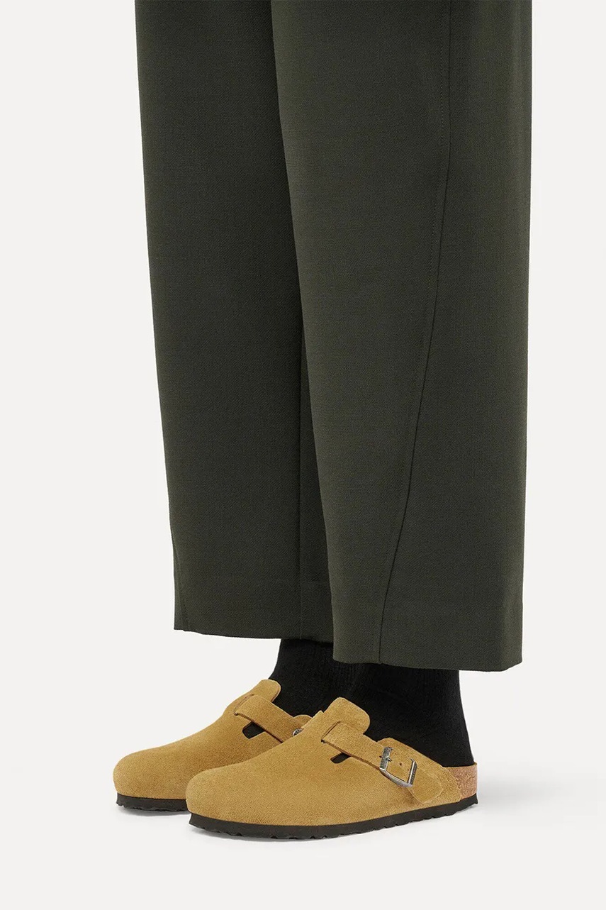 Birkenstock šľapky dámske semišové Boston Soft Footbed Suede Leather