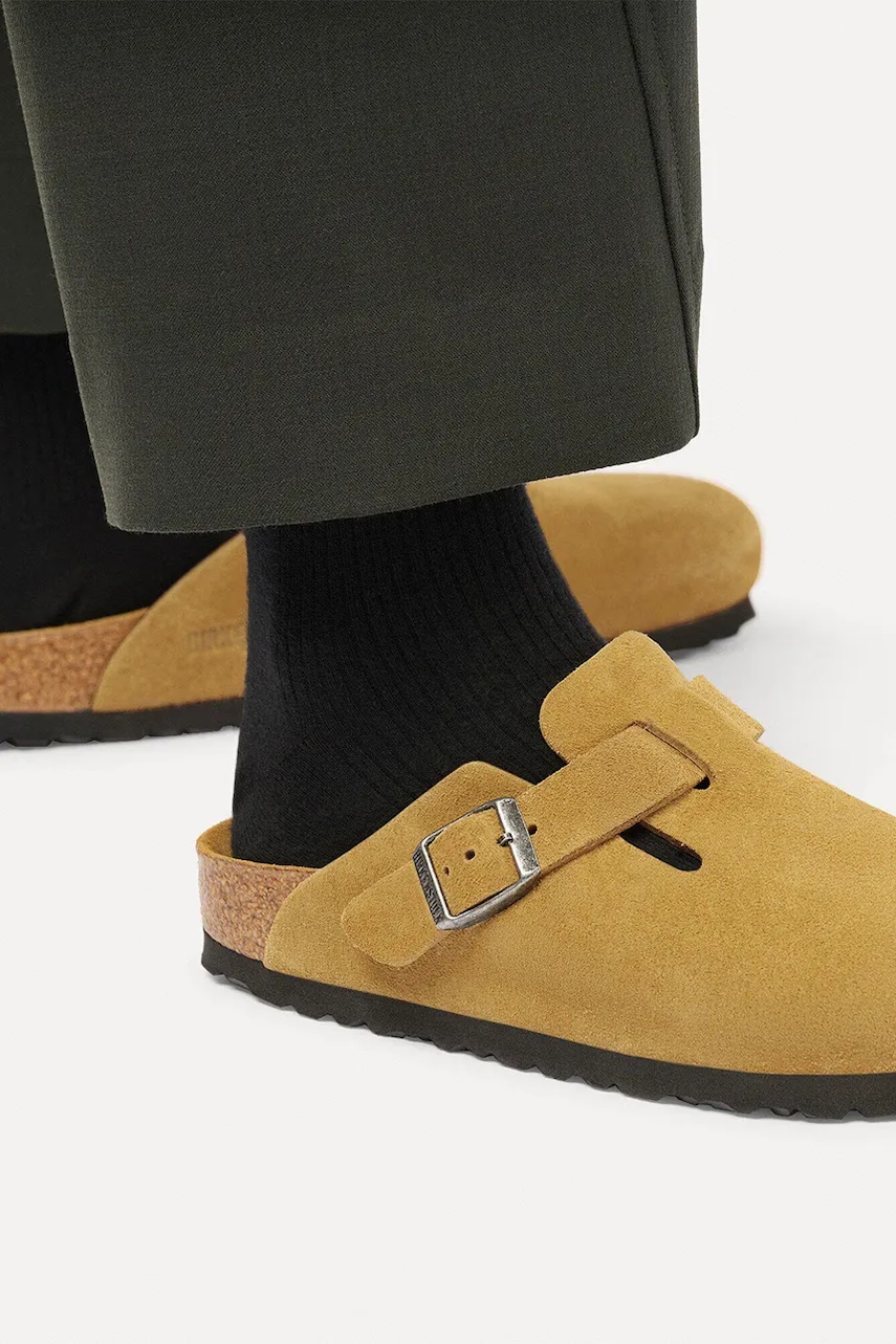 Birkenstock šľapky dámske semišové Boston Soft Footbed Suede Leather