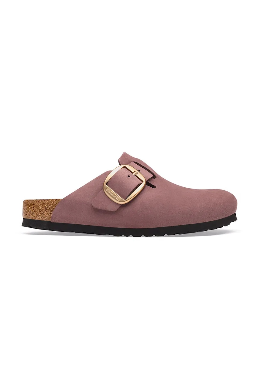 Birkenstock klapki mules damskie nubukowe Boston Big Buckle Nubuck Leather