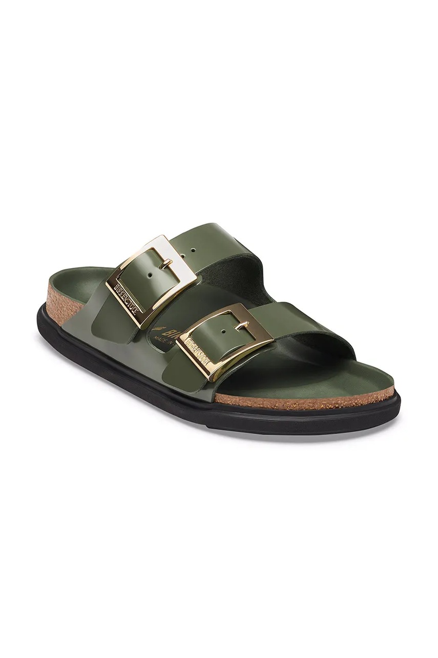 Birkenstock σαγιονάρες Γυναικεία δερμάτινες Arizona Droplet Buckle Natural Leather Patent