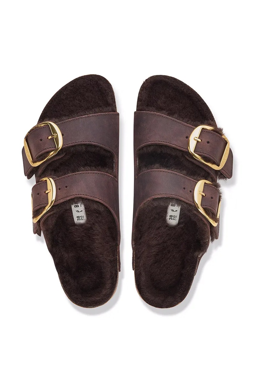 Birkenstock Birkenstock σαγιονάρες Γυναικεία δερμάτινες Arizona Big Buckle Shearling Oiled Leather - 5