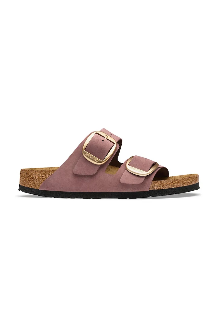Birkenstock klapki damskie nubukowe Arizona Big Buckle Nubuck Leather