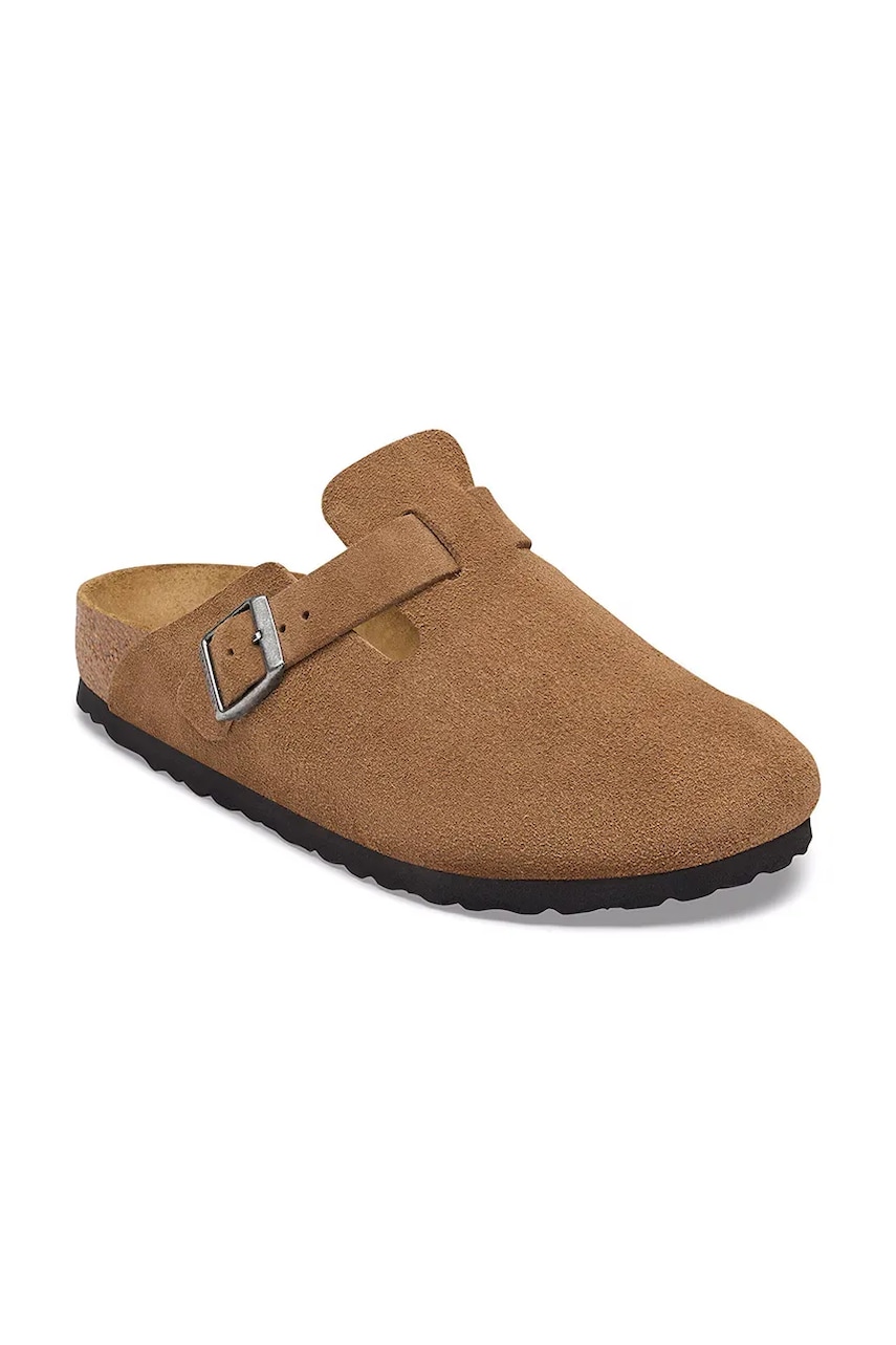 Birkenstock šľapky mules dámske semišové Boston Suede Leather