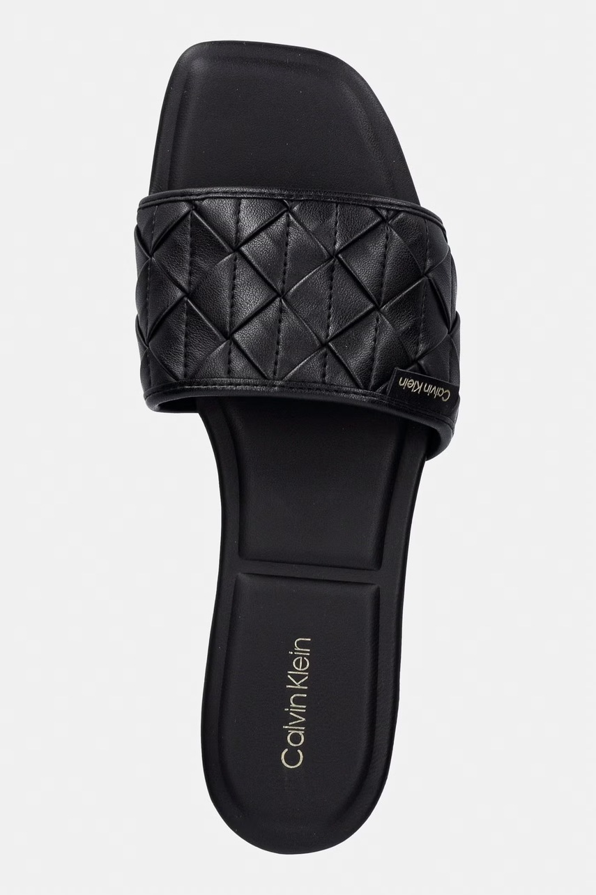 Calvin Klein šľapky dámske SQUARE FLAT SNDL WOVEN LTH