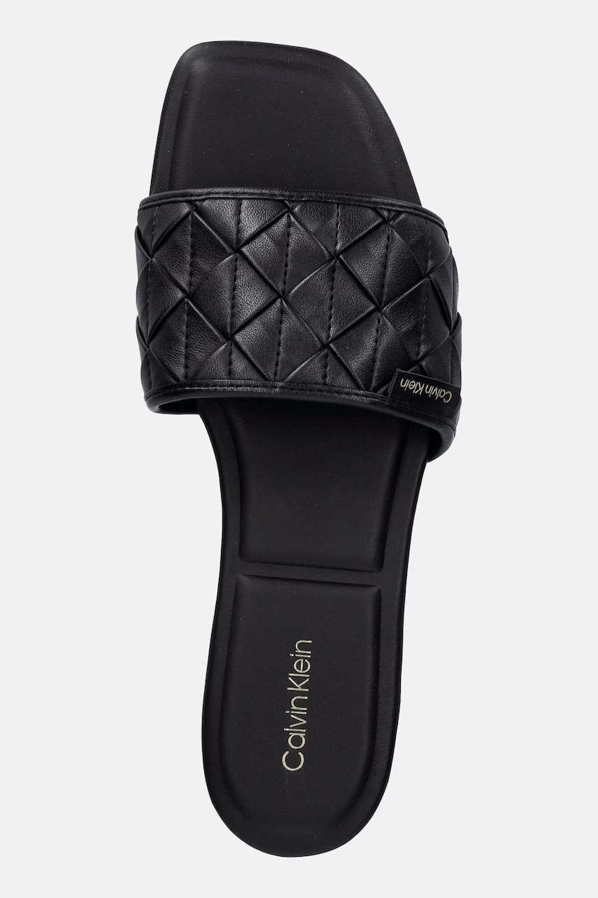 Calvin Klein šľapky dámske SQUARE FLAT SNDL WOVEN LTH