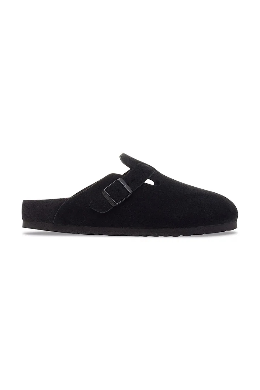 Birkenstock Boston EXQ LEVE klapki mules męskie zamszowe