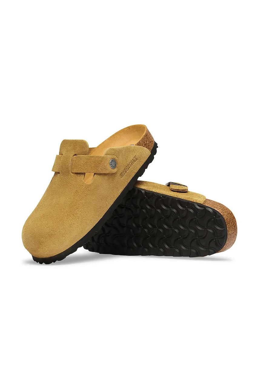 Birkenstock šľapky so zakrytými prstami semišové Boston Soft Footbed Suede Leather