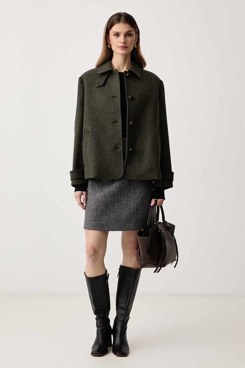 Weekend Max Mara  късо палто с двуредно закопчаване дамско с вълна WKSDIORAMA