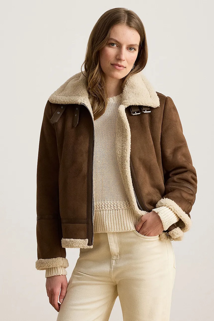 Lauren Ralph Lauren  krátka bunda dámska z imitácie semišu