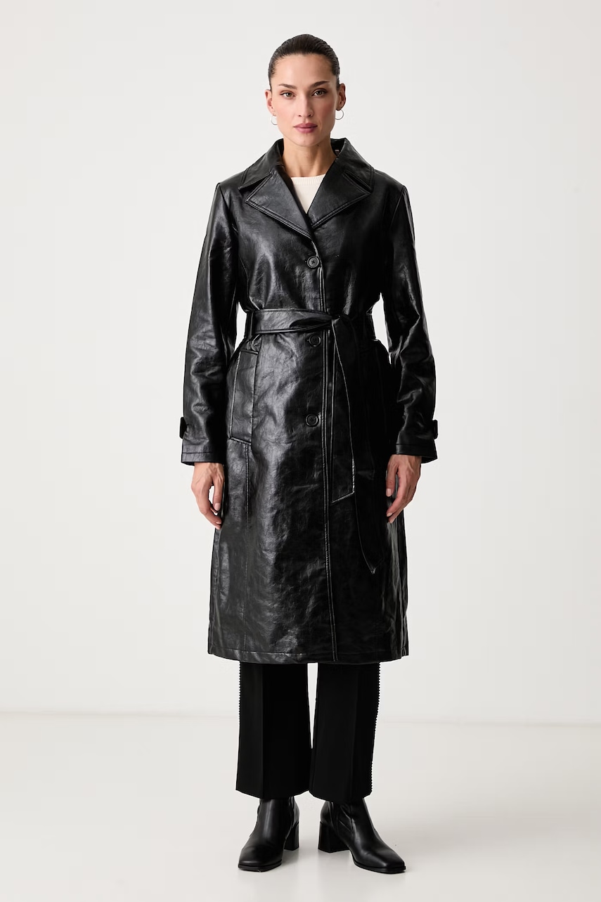 DKNY  palton pentru femei din imitație de piele