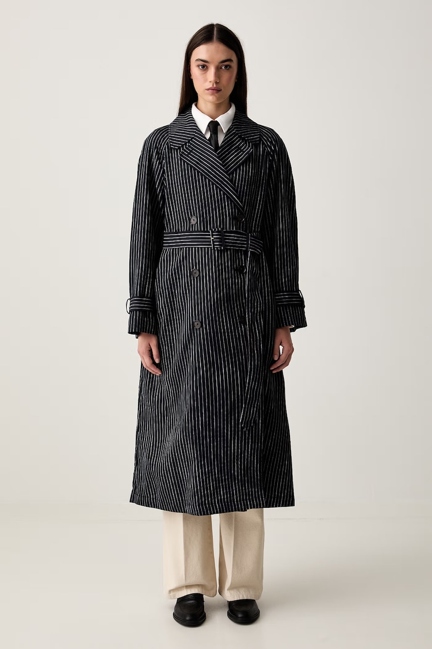 Tommy Hilfiger trenci pentru femei cu amestec de in