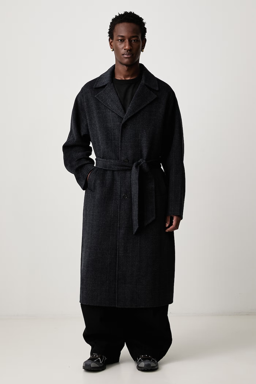Maison Kitsuné płaszcz z wełną męski