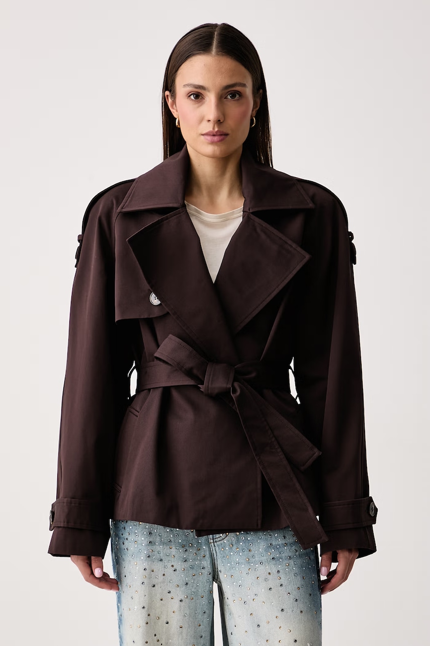 Le Privé κοντή καμπαρντίνα γυναικεία βαμβακερή PEGGY JACKET MARRON