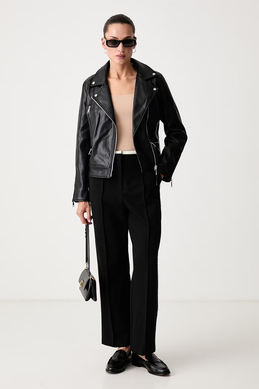 DKNY  рокерско яке дамско от имитация на кожа