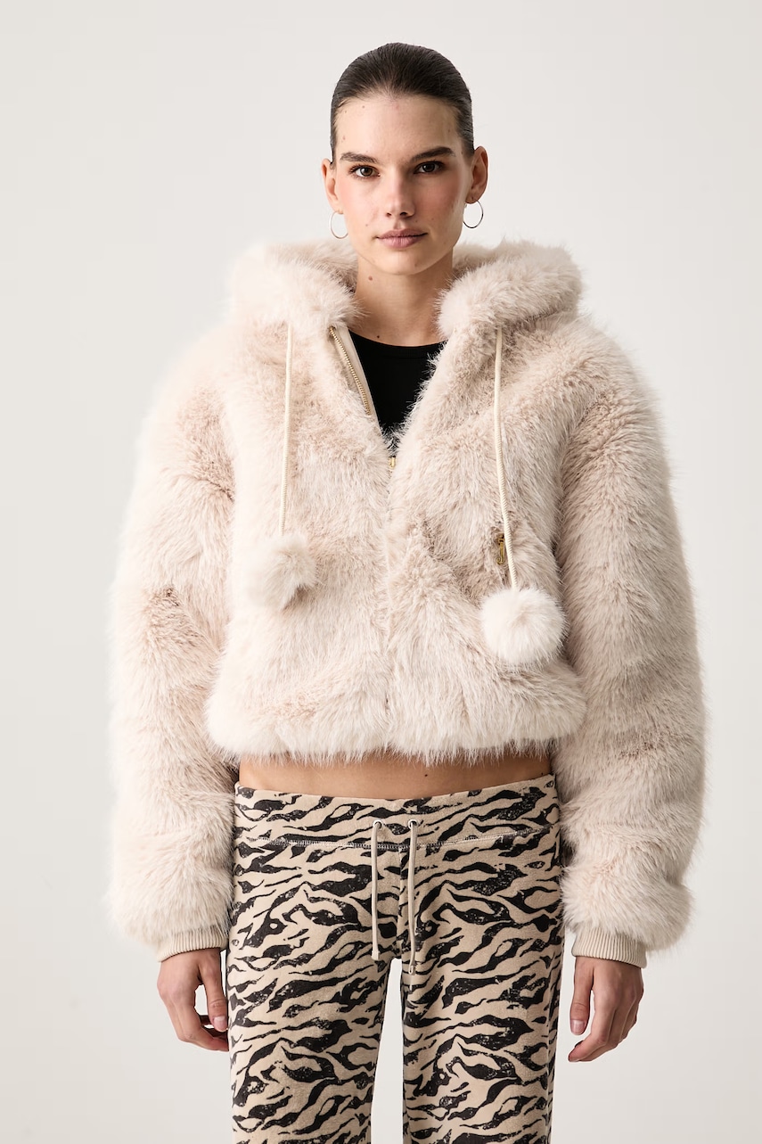 Juicy Couture  prechodná bunda dámska HADI FUR HOODED