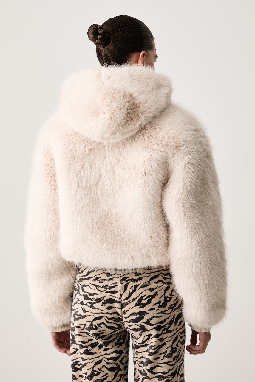 Juicy Couture Juicy Couture μεταβατικό μπουφάν γυναικείο HADI FUR HOODED - 3