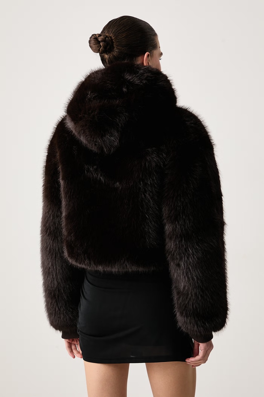 Juicy Couture Juicy Couture μεταβατικό μπουφάν γυναικείο HADI FUR HOODED - 3