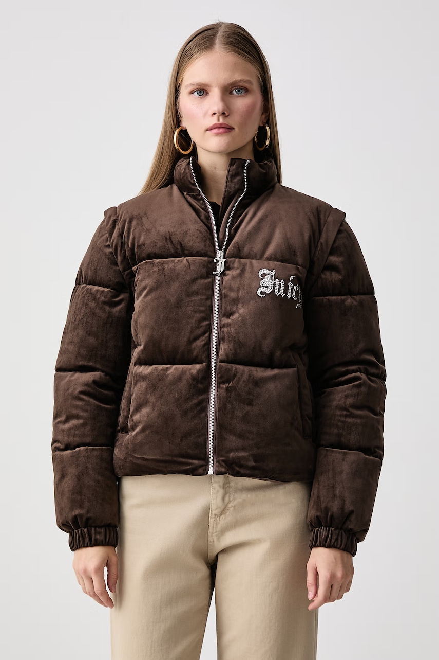 Juicy Couture καπιτονέ μπουφάν γυναικείο MARGO DIAMANTE CONVERTIBLE GILET