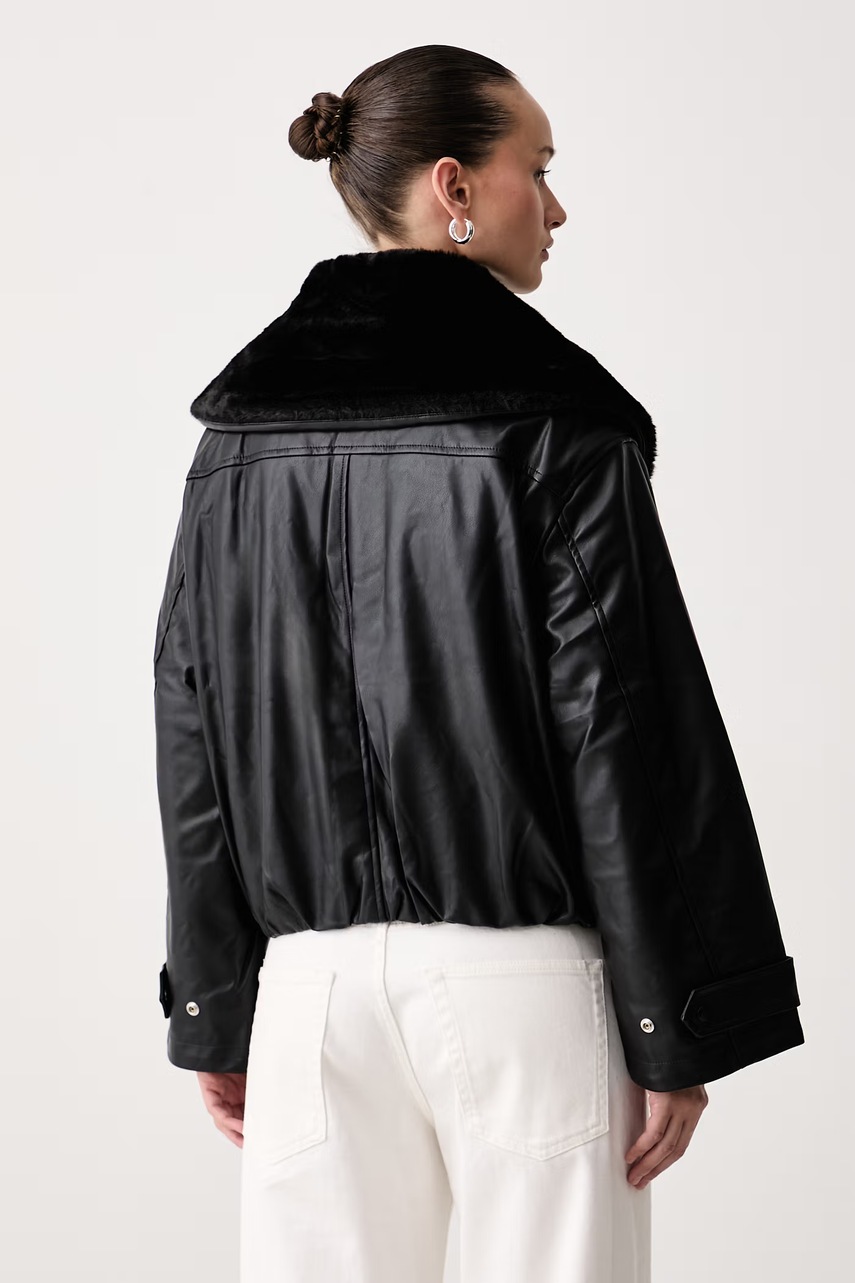 Calvin Klein Jeans Calvin Klein Jeans μεταβατικό μπουφάν γυναικείο από συνθετικό δέρμα - 3