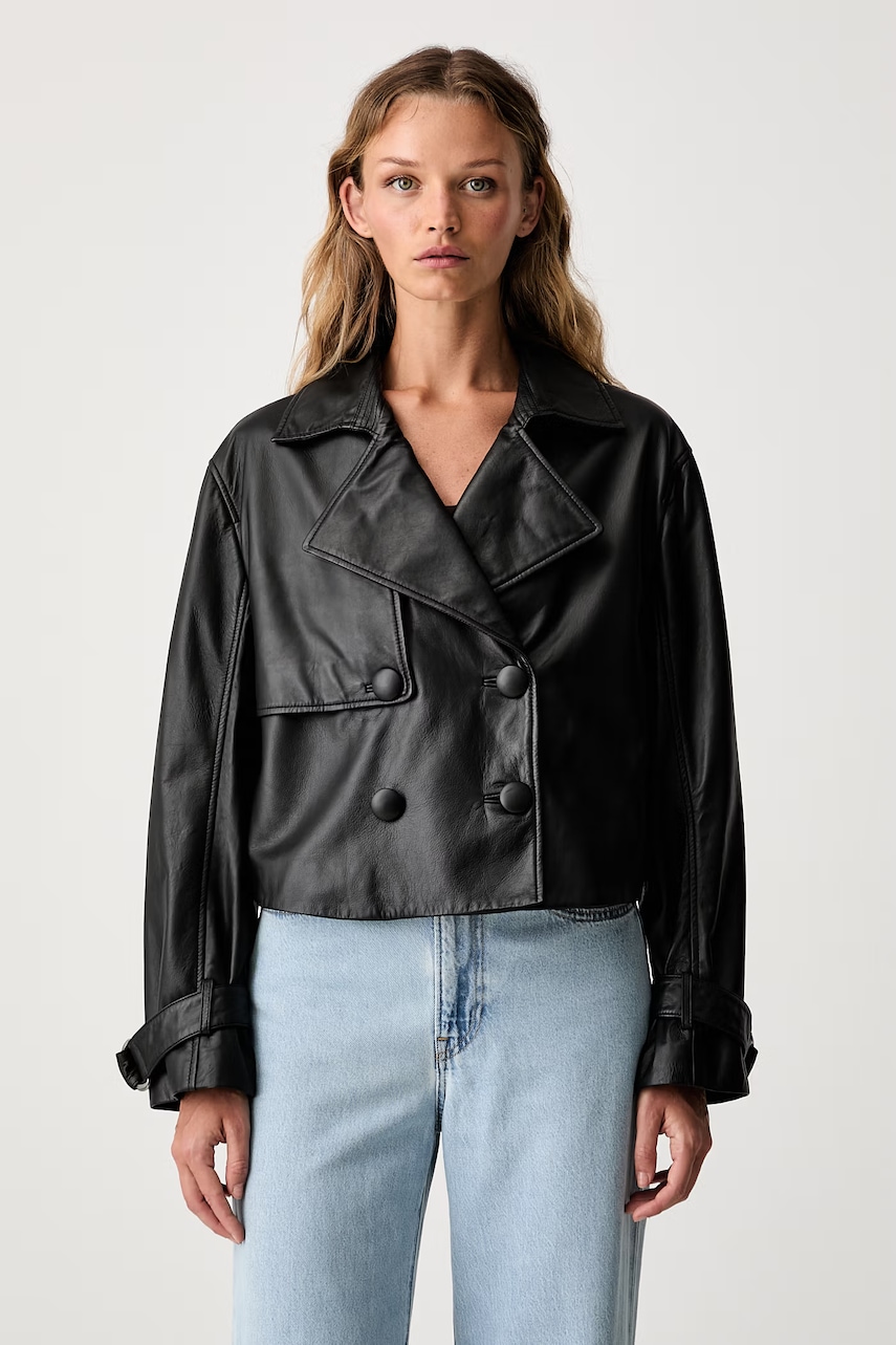 Armani Exchange jachetă scurtă pentru femei din piele