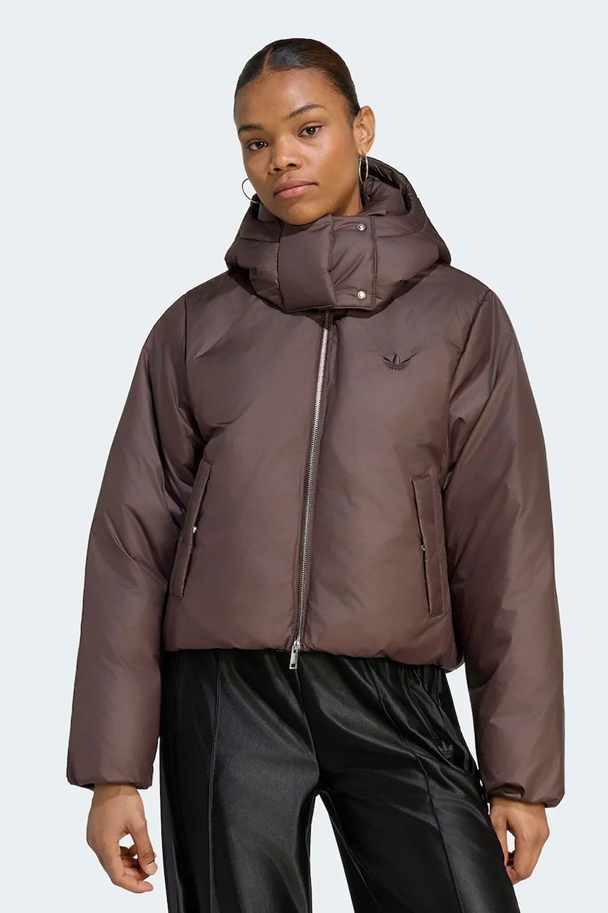 adidas Originals κοντό μπουφάν γυναικείο Essentials Down Hooded Puffer