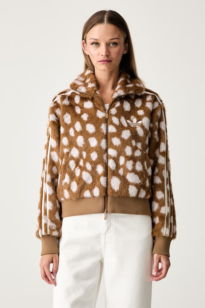 adidas Originals krótka kurtka damska Animal Print Firebird