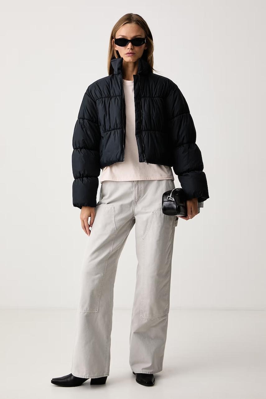 Levi's καπιτονέ μπουφάν γυναικείο PRESLEY CROPPED COLLARED PUFFER