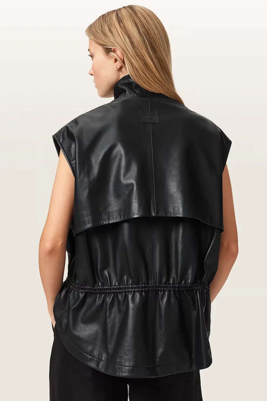 AllSaints vesta dámska kožená FLOR
