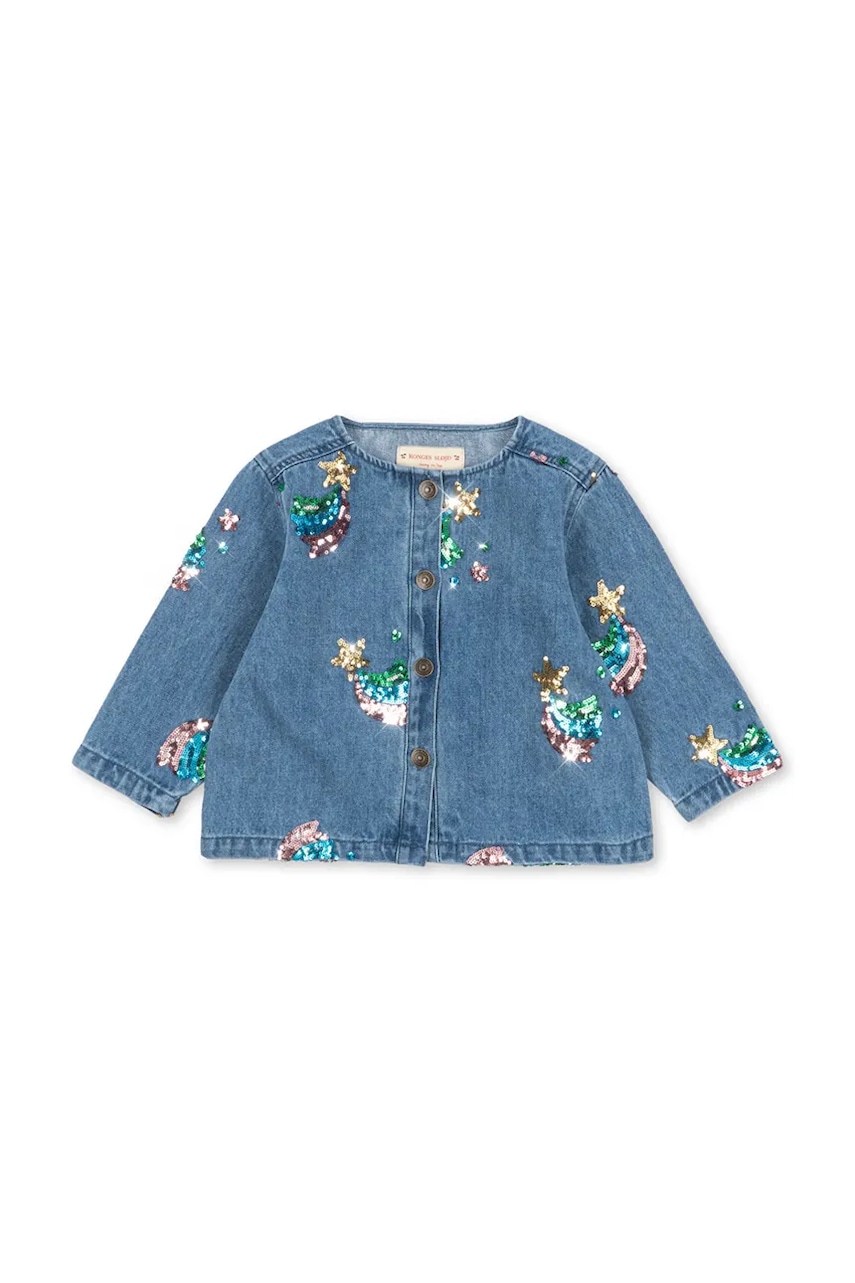 Konges Sløjd geacă de blugi pentru copii din bumbac MAGOT SEQUIN DENIM JACKET GOTS