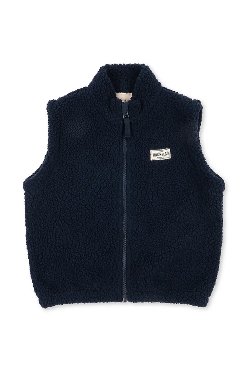 Konges Sløjd vesta detská flísová JODY SOLID TEDDY VEST GRS