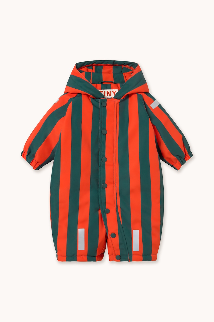 Tinycottons zimski kombinezon za bebe RED STRIPES SNOW ONE-PIECE