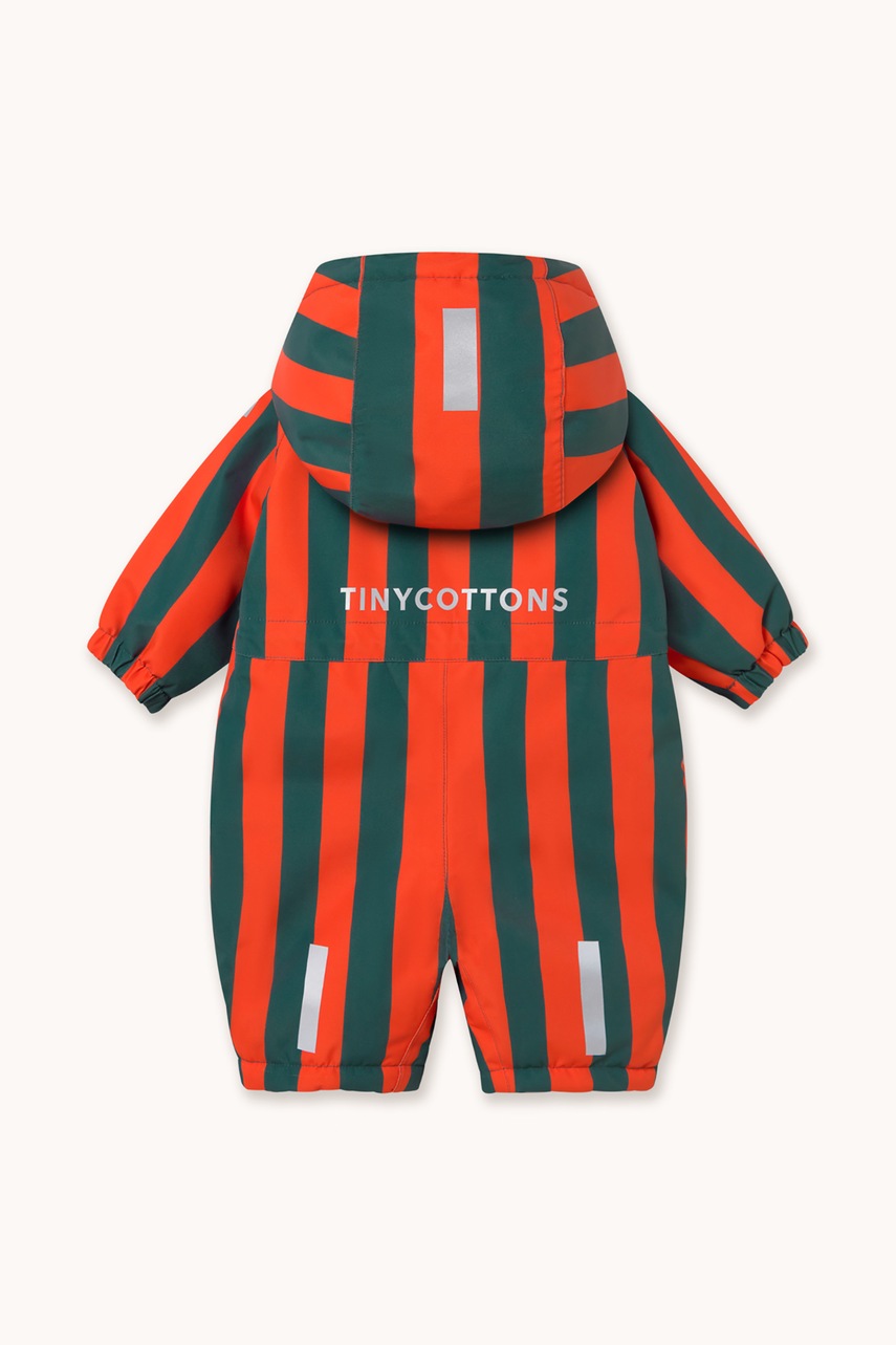 Tinycottons  зимен гащеризон за бебе RED STRIPES SNOW ONE-PIECE