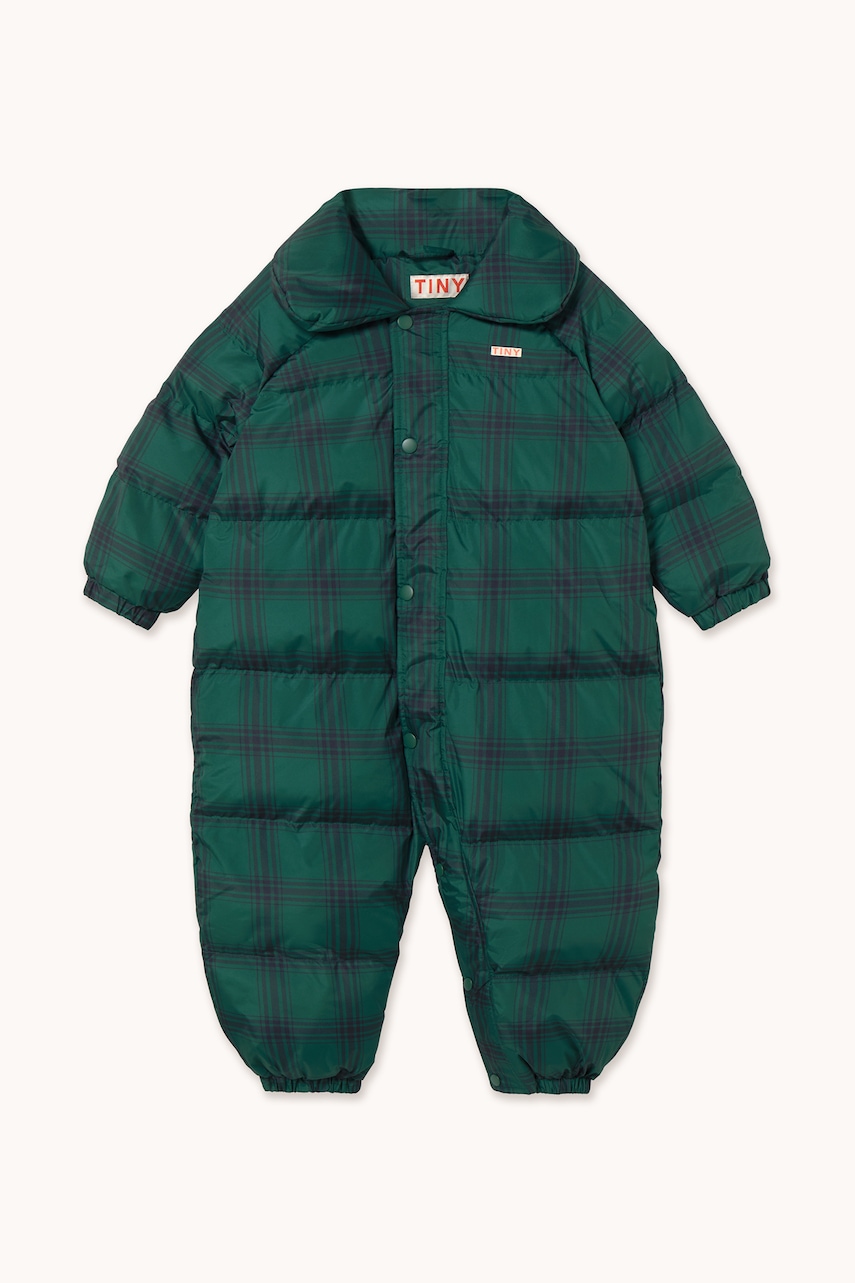 Tinycottons  overal dětský GREEN CHECK PADDED OVERALL