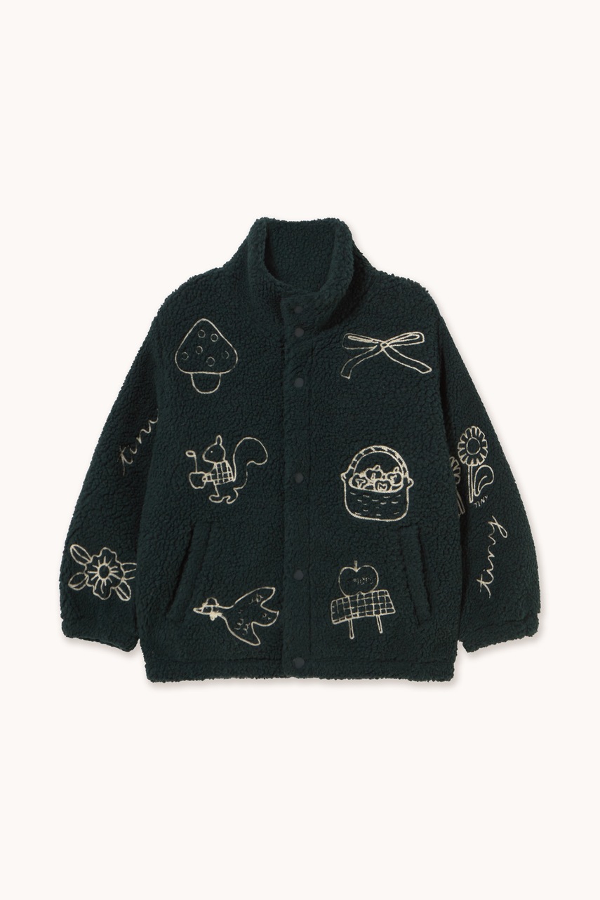 Tinycottons  суичър с цип за деца от полар TINY APPLES SHERPA JACKET