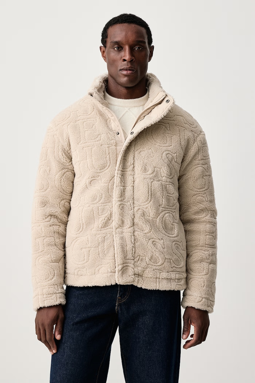 Guess hanorac cu fermoar pentru bărbați din polar