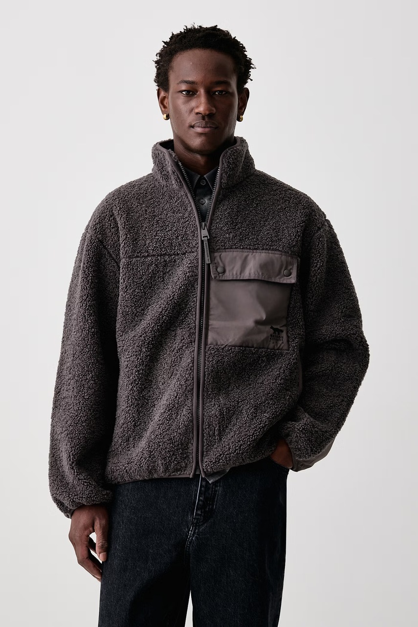 Maison Kitsuné  Fleece bluza rozpinana polarowa męska