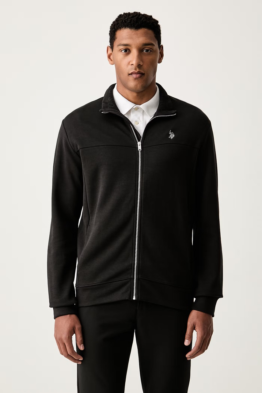 U.S. Polo Assn. dukserica na zakopčavanje za muškarce s pamukom LUXE DHM ZIP THROUGH FUNNEL