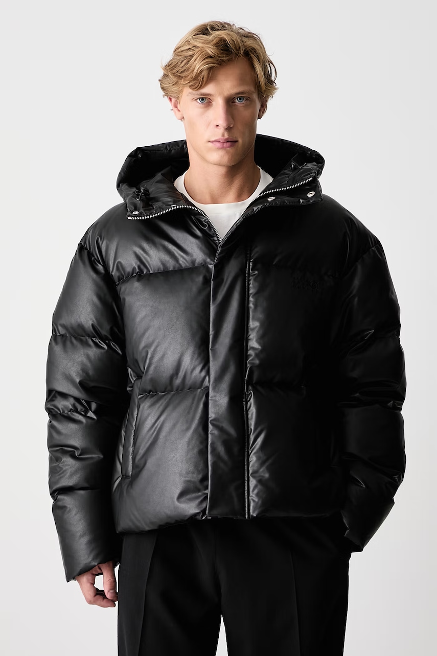 MM6 Maison Margiela  geacă cu puf pentru bărbați din imitație de piele